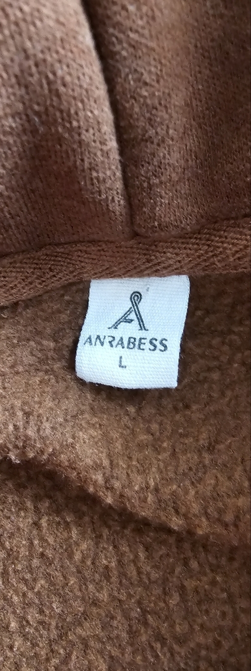 ANRABESS Oversized Hoodie Brown Cozy Fleece Pullover Sweatshirt Women’s Large - Picture 4 of 6